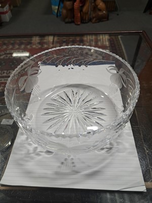 Lot 62 - Royal Brierley Crystal glassware, Ronald Stennett Wilson Wedgwood decanter, boxed plated dish