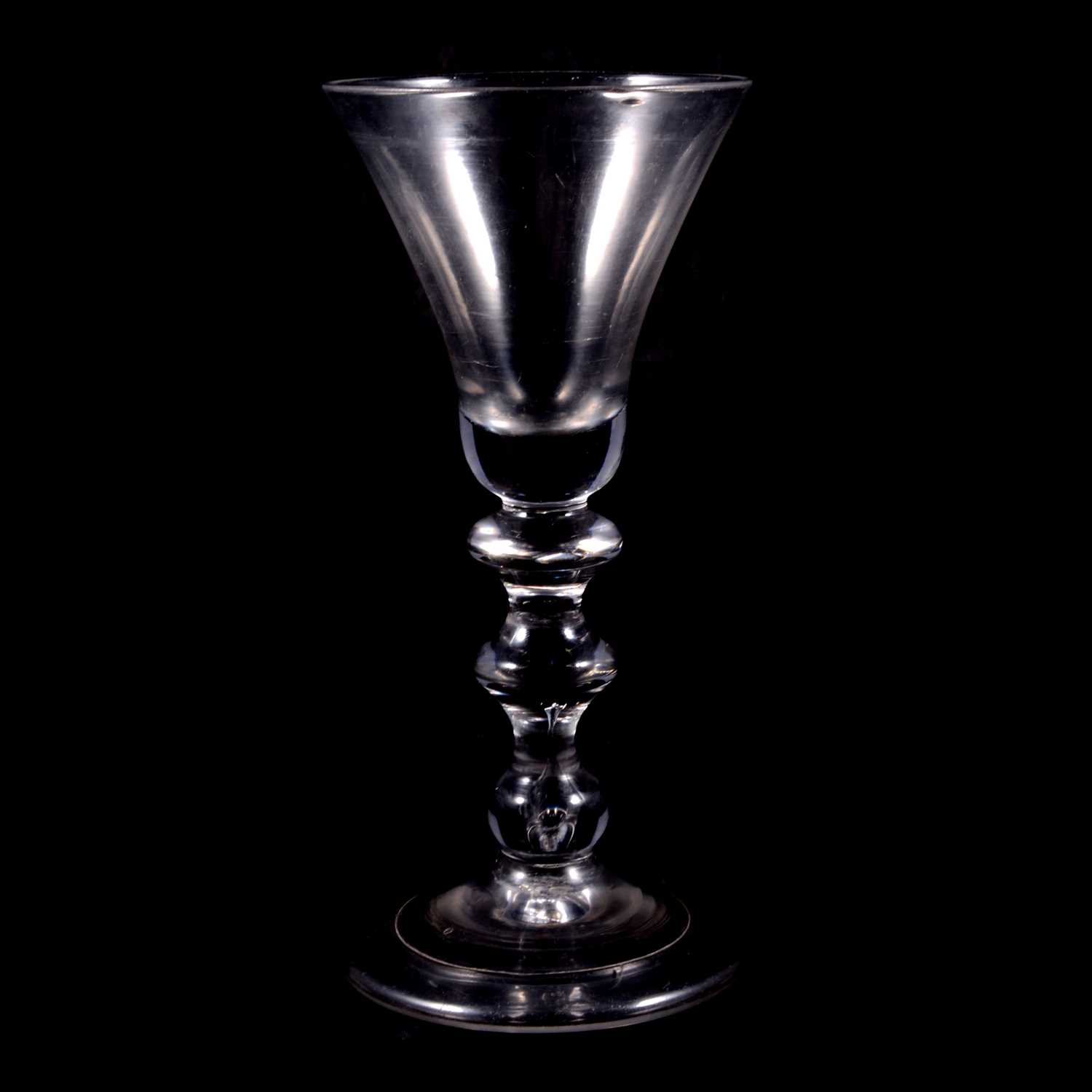Lot 3 - Balustroid wine glass, circa 1730