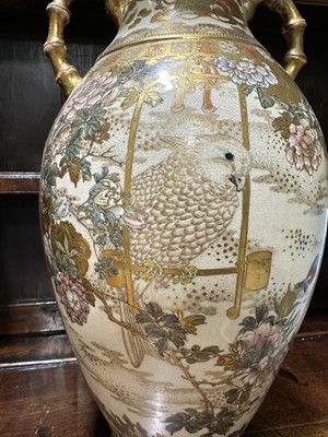 Lot 41 - Pair of Satsuma pottery vases