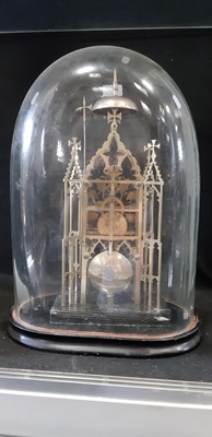 Lot 233 - Victorian brass skeleton clock