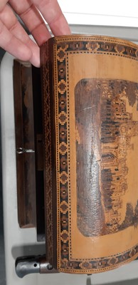 Lot 230 - Tunbridgeware tea caddy.