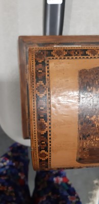 Lot 230 - Tunbridgeware tea caddy.