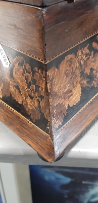 Lot 230 - Tunbridgeware tea caddy.