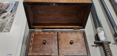 Lot 230 - Tunbridgeware tea caddy.