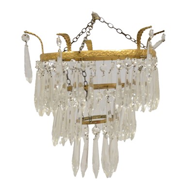Lot 249 - A pair of crystal chandeliers.