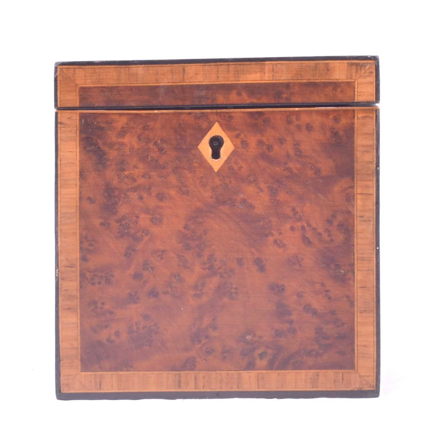 Lot 227 - A Georgian yew wood cuboid tea caddy.