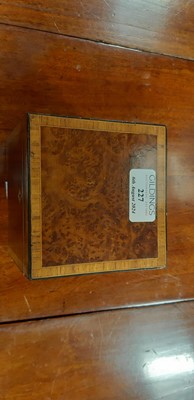 Lot 227 - A Georgian yew wood cuboid tea caddy.