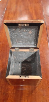Lot 227 - A Georgian yew wood cuboid tea caddy.