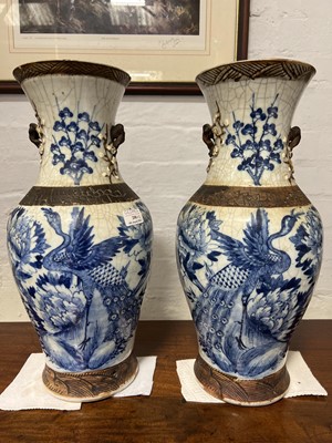 Lot 200 - Large pair of Chinese blue and white vases