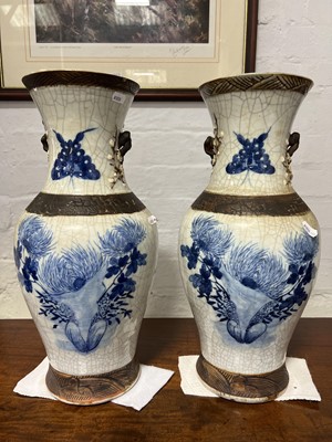 Lot 200 - Large pair of Chinese blue and white vases