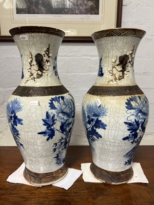 Lot 200 - Large pair of Chinese blue and white vases