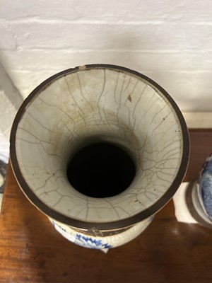 Lot 200 - Large pair of Chinese blue and white vases